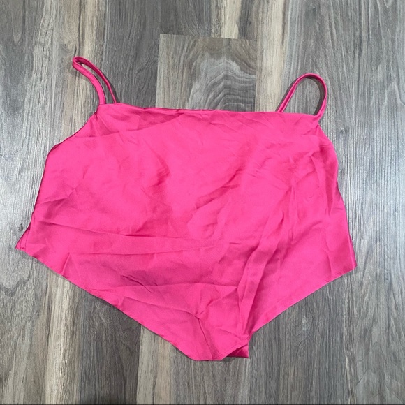 Tops - hot pink silk scarf top